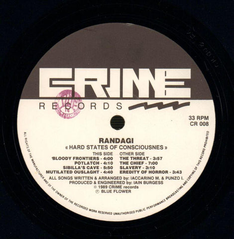 Hard States Of Conciousness-Crime-Vinyl LP-Ex/VG+