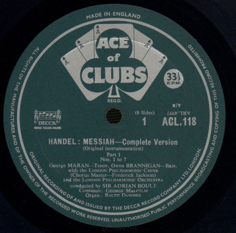 Messiah Record 1-Decca-Vinyl LP-VG/VG