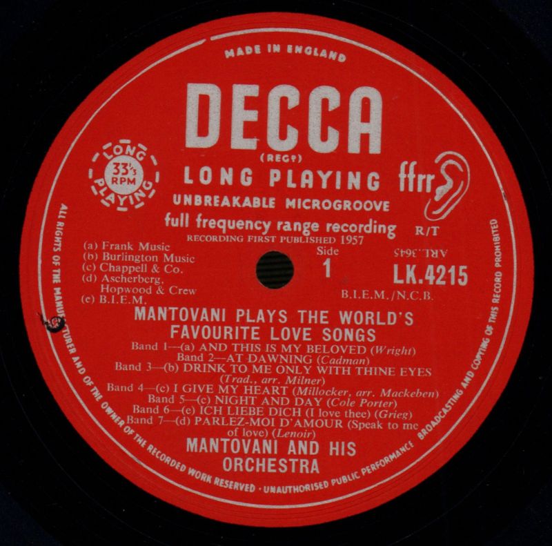 Love Songs-Decca-Vinyl LP-VG+/VG