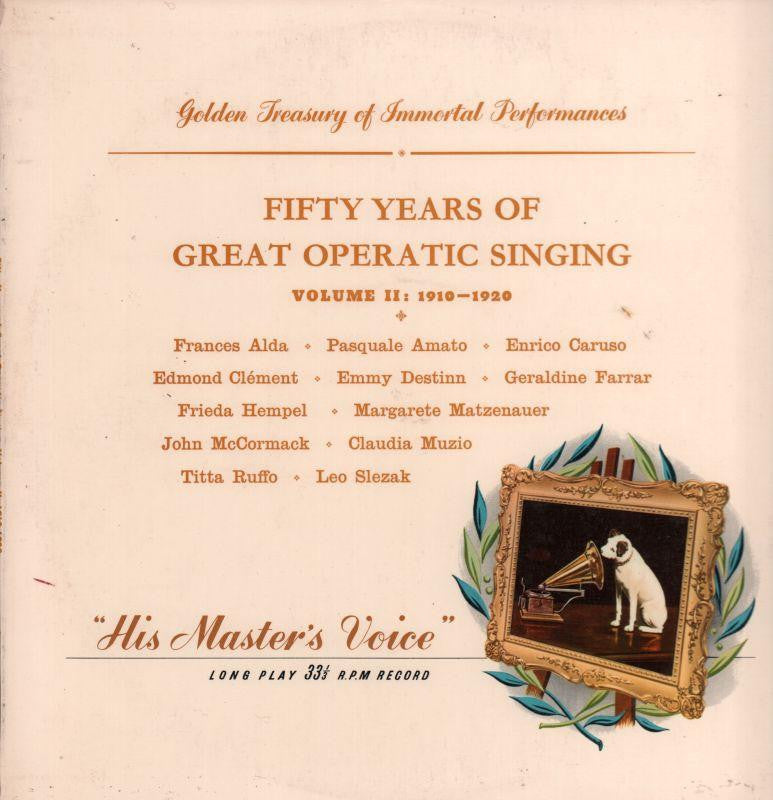 Various Opera-Fifty Years Of Great Operatic Singing Volume II-HMV-Vinyl LP