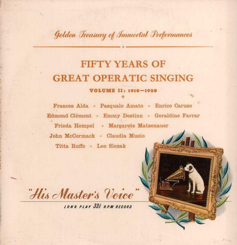 Various Opera-Fifty Years Of Great Operatic Singing Volume II-HMV-Vinyl LP
