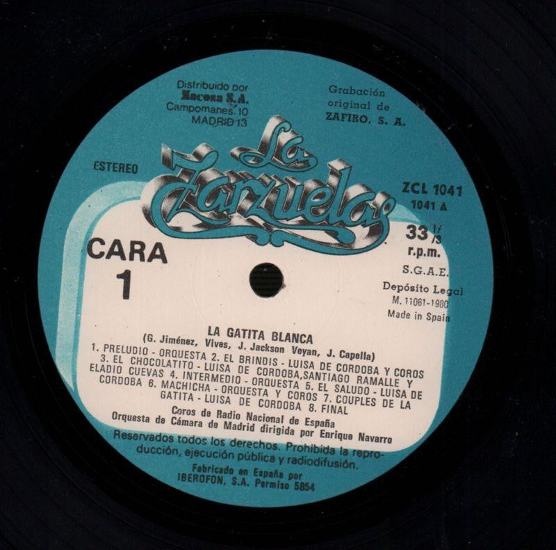 La Gatita Blanca El Punao De Rosas Navarro-Zacosa-Vinyl LP-VG/Ex+