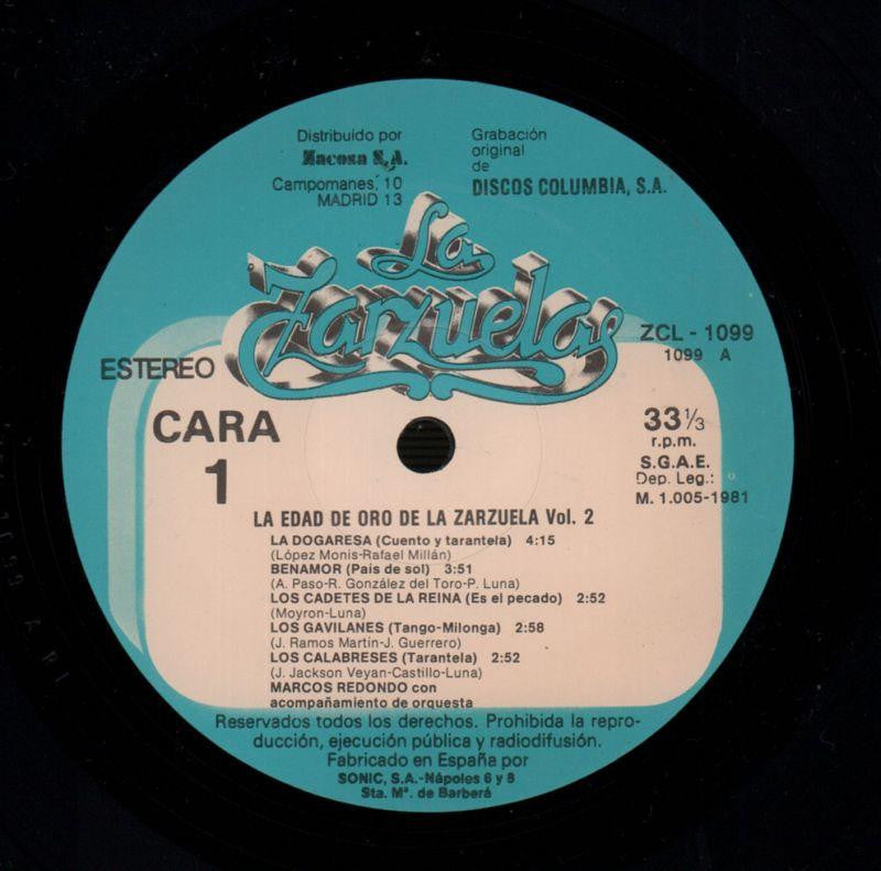 Marcos Redondo Parte 2-Zacosa-Vinyl LP-VG/Ex+