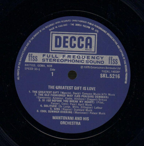 The Greatest Gift Is Love-Decca-Vinyl LP-VG+/VG+