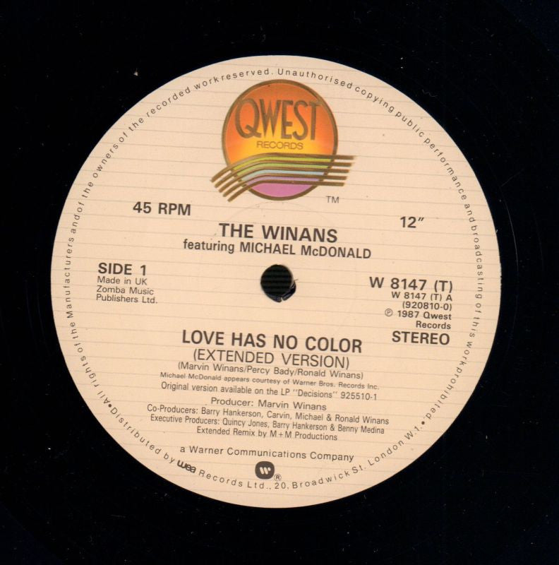 Love Has No Color-WEA-12" Vinyl-VG/NM