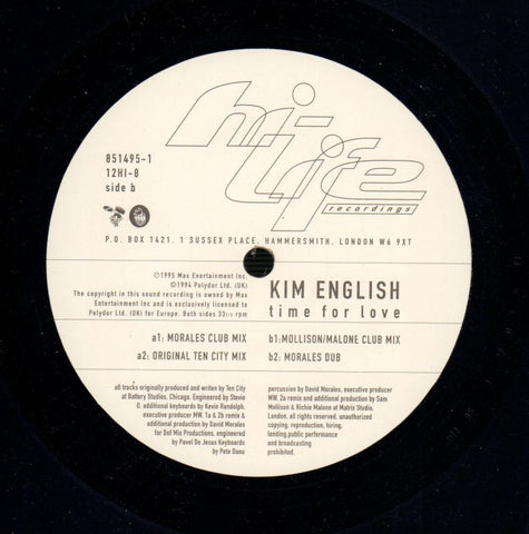 Kim English(12" Vinyl)Time For Love-Hi Life-12HL-8-UK-1-VG/Ex