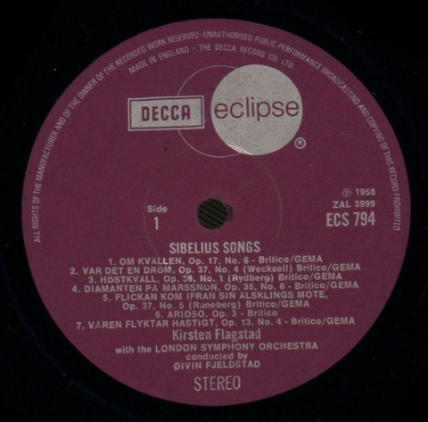 Songs-Kirsten Flagstad-Decca-Vinyl LP-Ex/NM