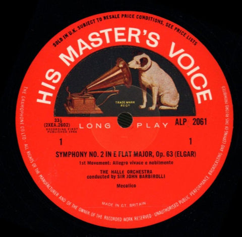 Symphony No.2 Record 1-HMV-Vinyl LP-Ex-/NM