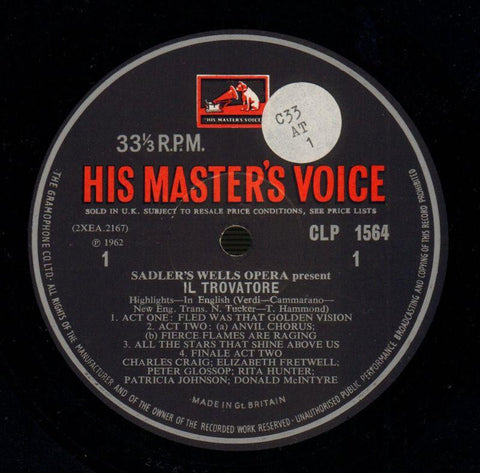 Il Trovatore-HMV-Vinyl LP-VG/VG
