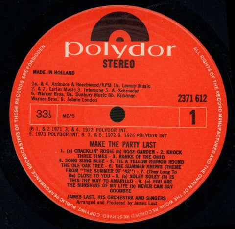 Make The Party Last-Polydor-Vinyl LP-VG/Ex