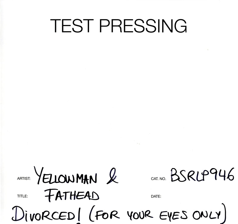 Divorced! (For Your Eyes Only)-Burning Sounds-Vinyl LP Test Pressing-M/M