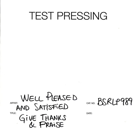 Give Thanks And Praise-Burning Sounds-Vinyl LP Test Pressing-M/M