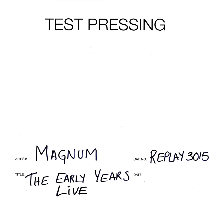 The Early Years Live-Receiver-12" Vinyl Test Pressing-M/M