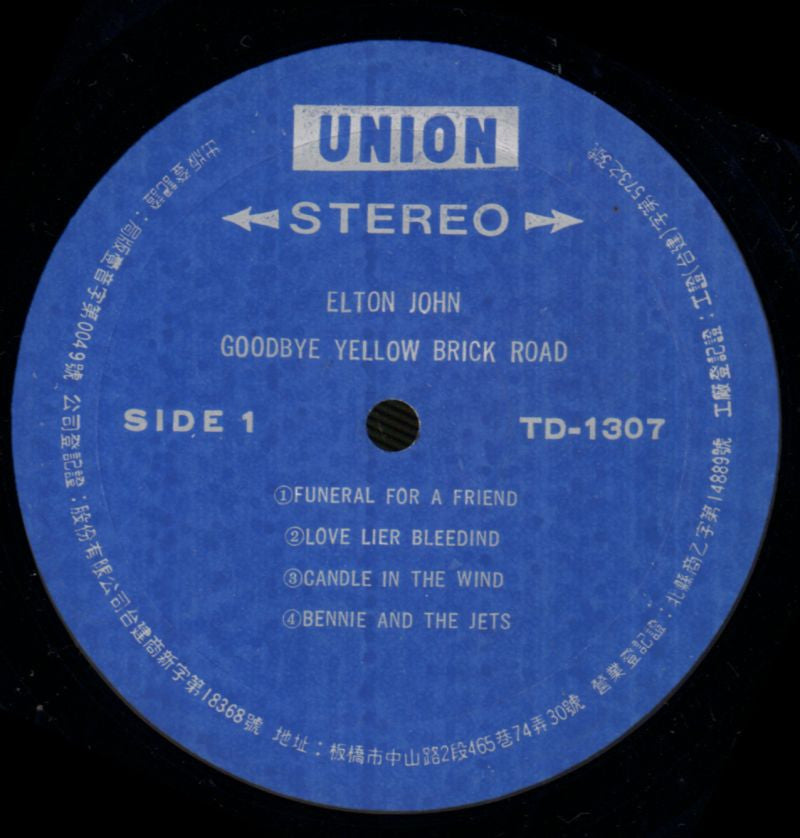 Goodbye Yellow Brick Road-Union-2x12" Vinyl LP Gatefold-Ex/Ex