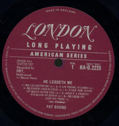 He Leadeth Me-London-Vinyl LP-VG+/Ex