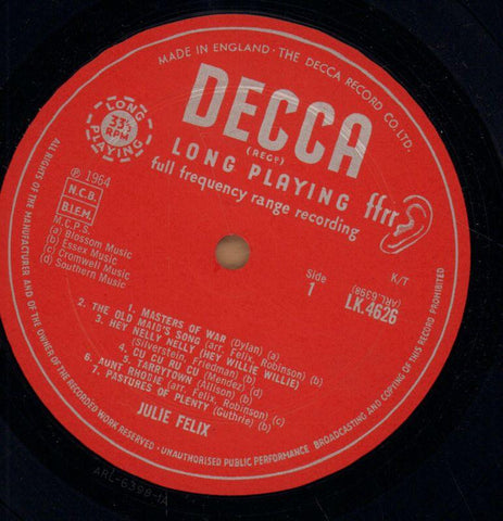 Julie Felix-Decca-Vinyl LP-VG/Ex