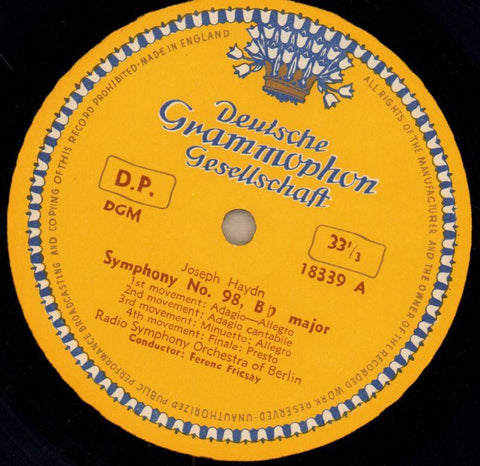 Symphony No.98/101-Deutsche Grammophon-Vinyl LP-VG/VG