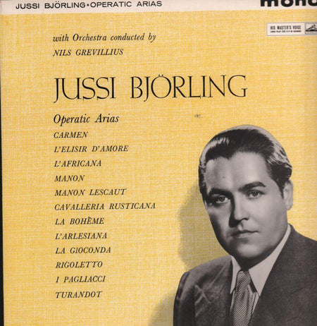 Jussi Bjorling-Operatic Arias-HMV-Vinyl LP