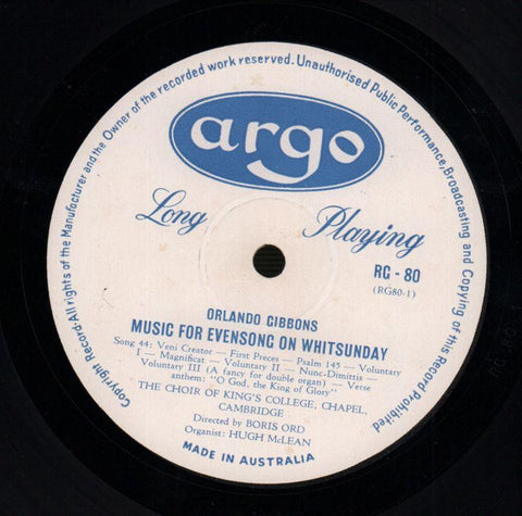 Tudor Church Music-Argo-Vinyl LP-G/Ex-
