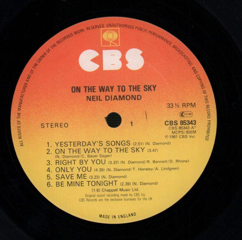 On The Way To The Sky-CBS-Vinyl LP-VG+/VG
