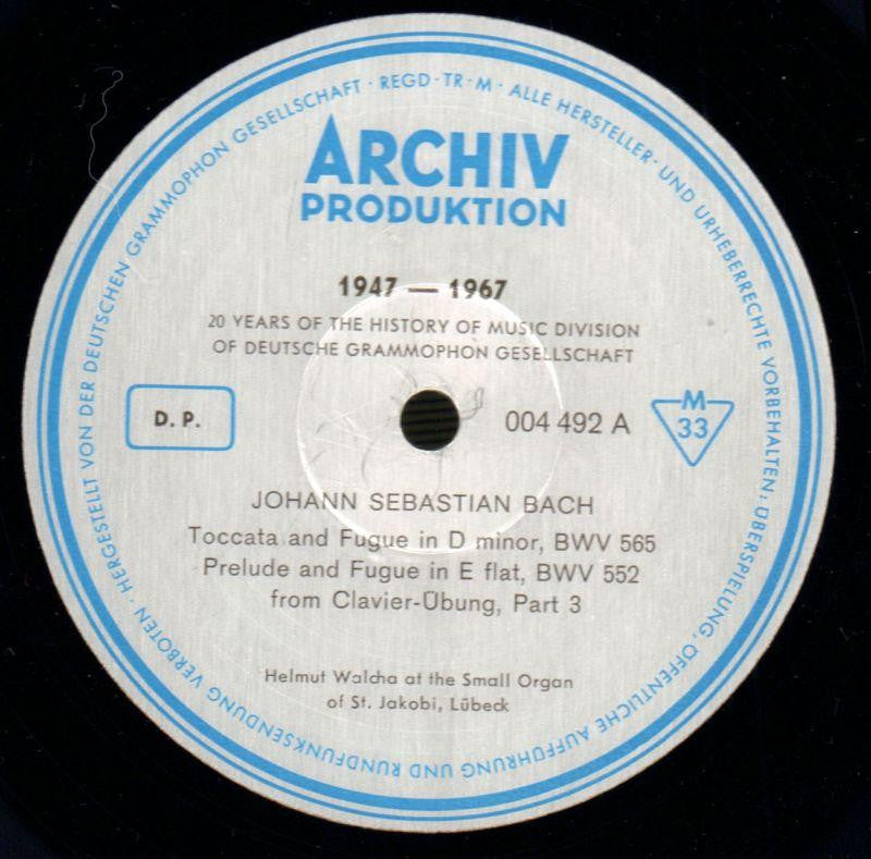 Plays Bach-Archive-Vinyl LP-VG/NM