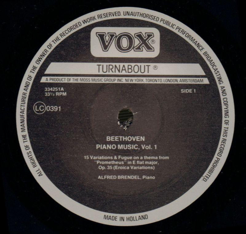 Piano Variations Alfred Brendel-Vox-Vinyl LP-VG/NM