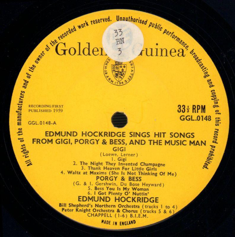 Sings Hits From The Music Man, Gigi And Porgy And Bess-Golden-Vinyl LP-VG+/VG+