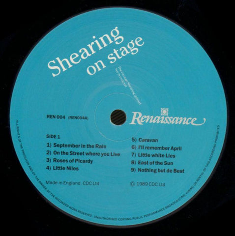 Shearing On Stage-Renaissance-Vinyl LP-Ex/VG+