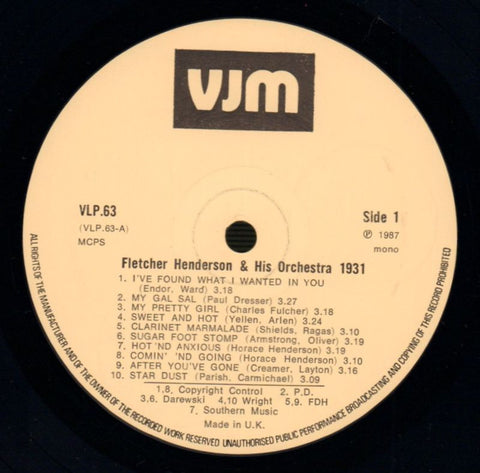 Feb to April 1931-VJM-Vinyl LP-Ex/Ex