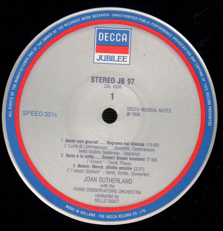 Sings Arias Lucia Di Lammermoor-Decca-Vinyl LP-Ex/NM