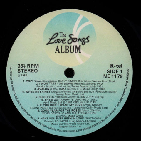 The Love Songs Album-K TEL-Vinyl LP-VG+/Ex+