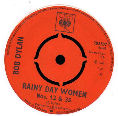 Rainy Day Women No.12 & 35 / Pledging My Time-CBS-7" Vinyl
