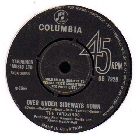 Over Under Sideways / Jeff's Boogie-Columbia-7" Vinyl