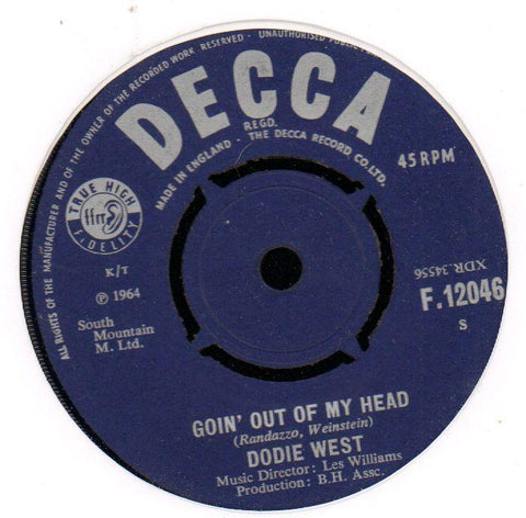 Goin' Out Of My Head / Is He Feeling Blue-Decca-7" Vinyl