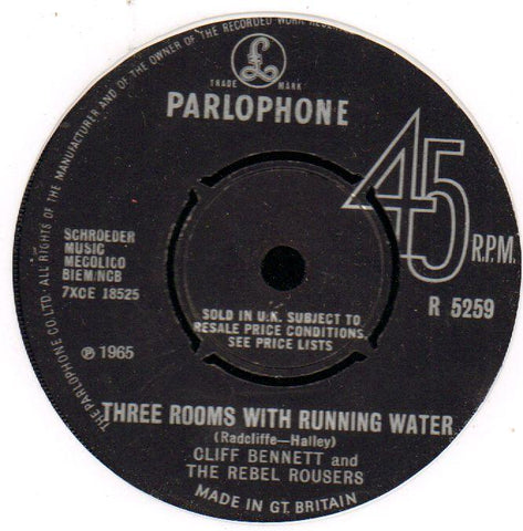 Three Rooms With Running Water / If Only-Parlophone-7" Vinyl