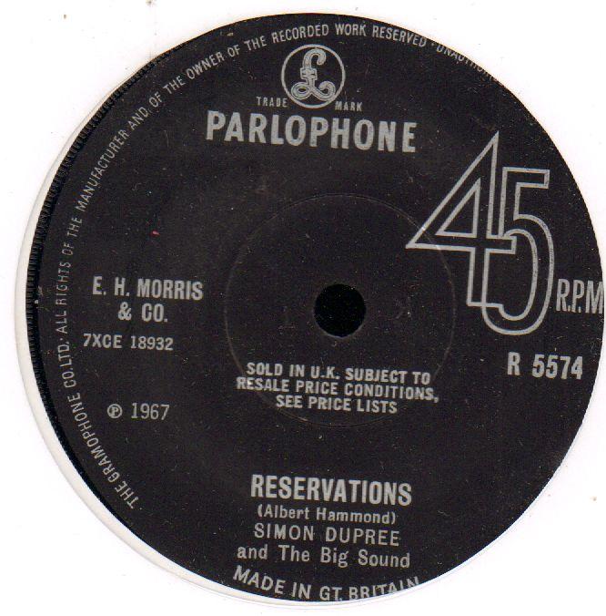 Reservations / You Need A Man-Parlophone-7" Vinyl