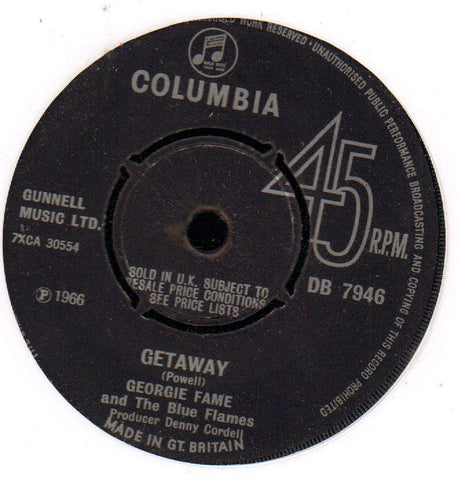Getaway / El Bandido-Columbia-7" Vinyl