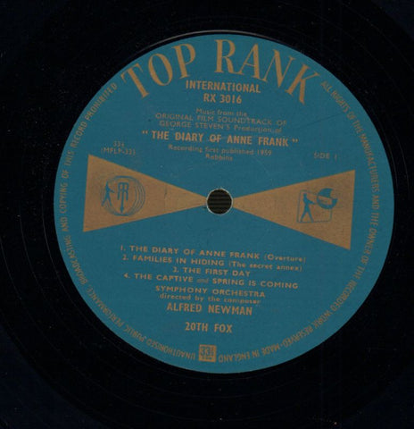 The Diary Of Anne Frank-Top Rank-Vinyl LP-Ex/Ex+