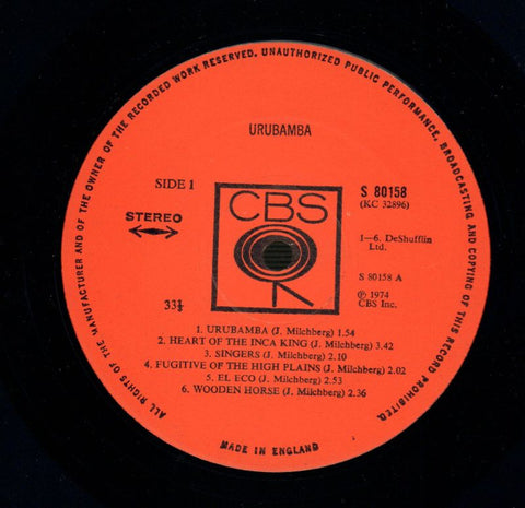 Urubamba-CBS-Vinyl LP-NM/NM