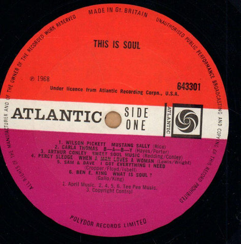 This Is Soul-Atlantic-Vinyl LP-VG+/VG+
