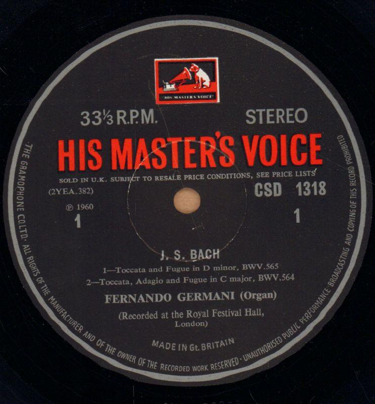 Plays Bach At Royal Festival Hall-HMV-Vinyl LP-Ex-/Ex-