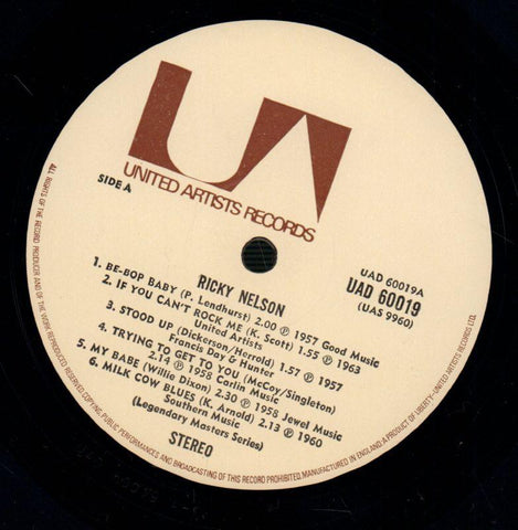 Ricky Nelson-United Artist-2x12" Vinyl LP Gatefold-VG+/VG+
