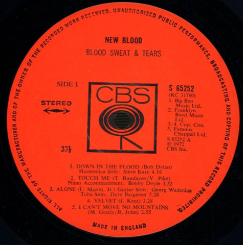 New Blood-CBS-Vinyl LP Gatefold-VG+/VG+