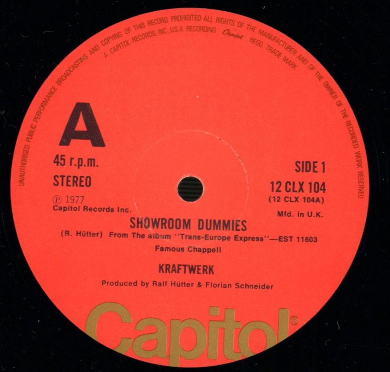 Showroom Dummies/ Europe Endless-Capitol-12" Vinyl P/S-VG/Ex