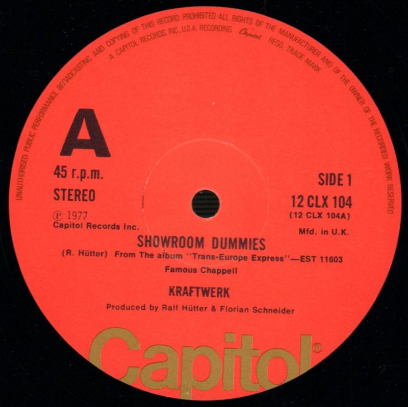 Showroom Dummies /Europe Endless-Capitol-12" Vinyl P/S-VG/VG