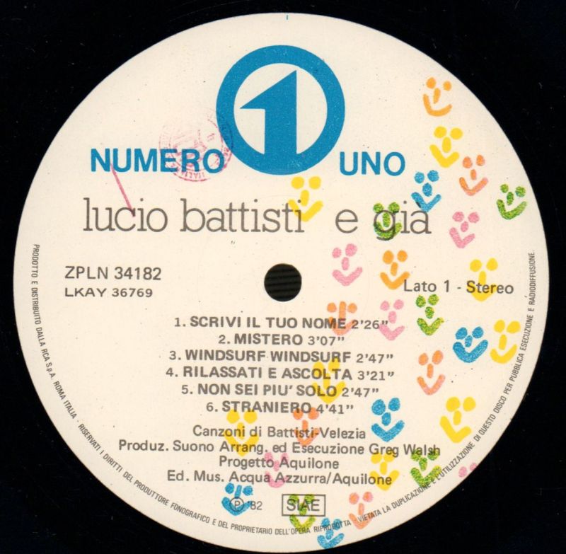 E Gia-Numero Uno-Vinyl LP Gatefold-Ex-/NM-