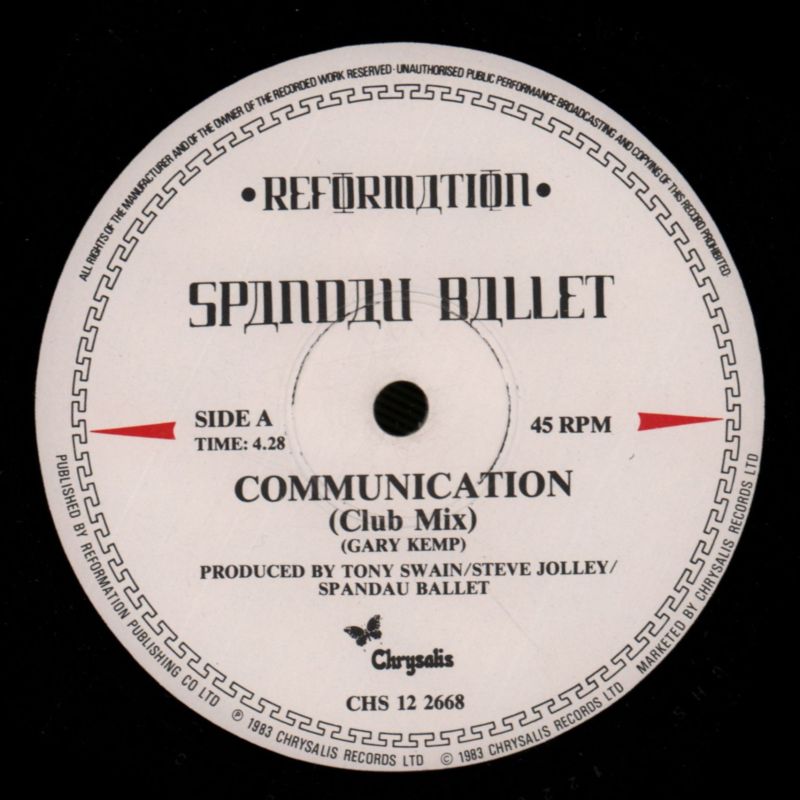 Communication-Chrysalis-12" Vinyl-VG/VG