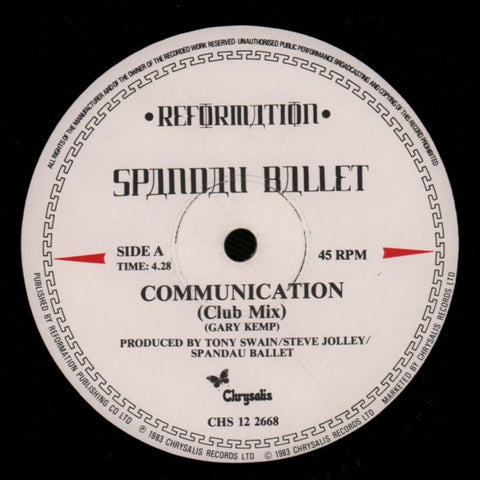 Communication-Chrysalis-12" Vinyl-VG/VG