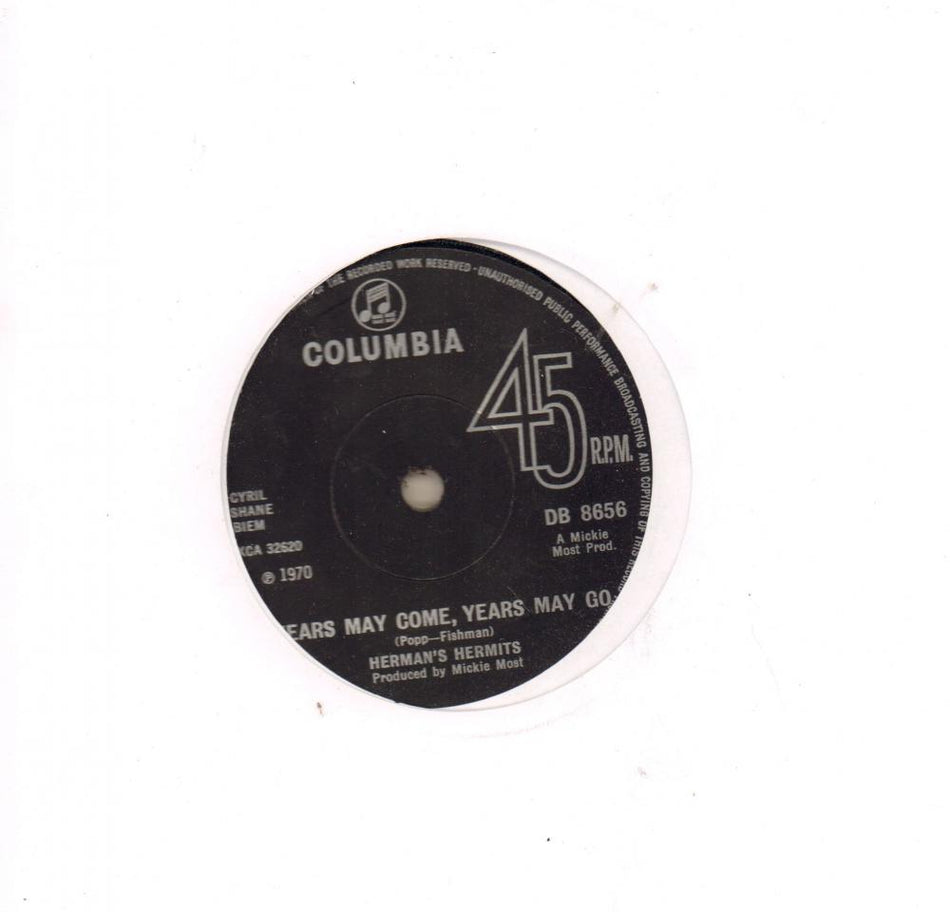 Years May Come, Years May Go-Columbia-7" Vinyl