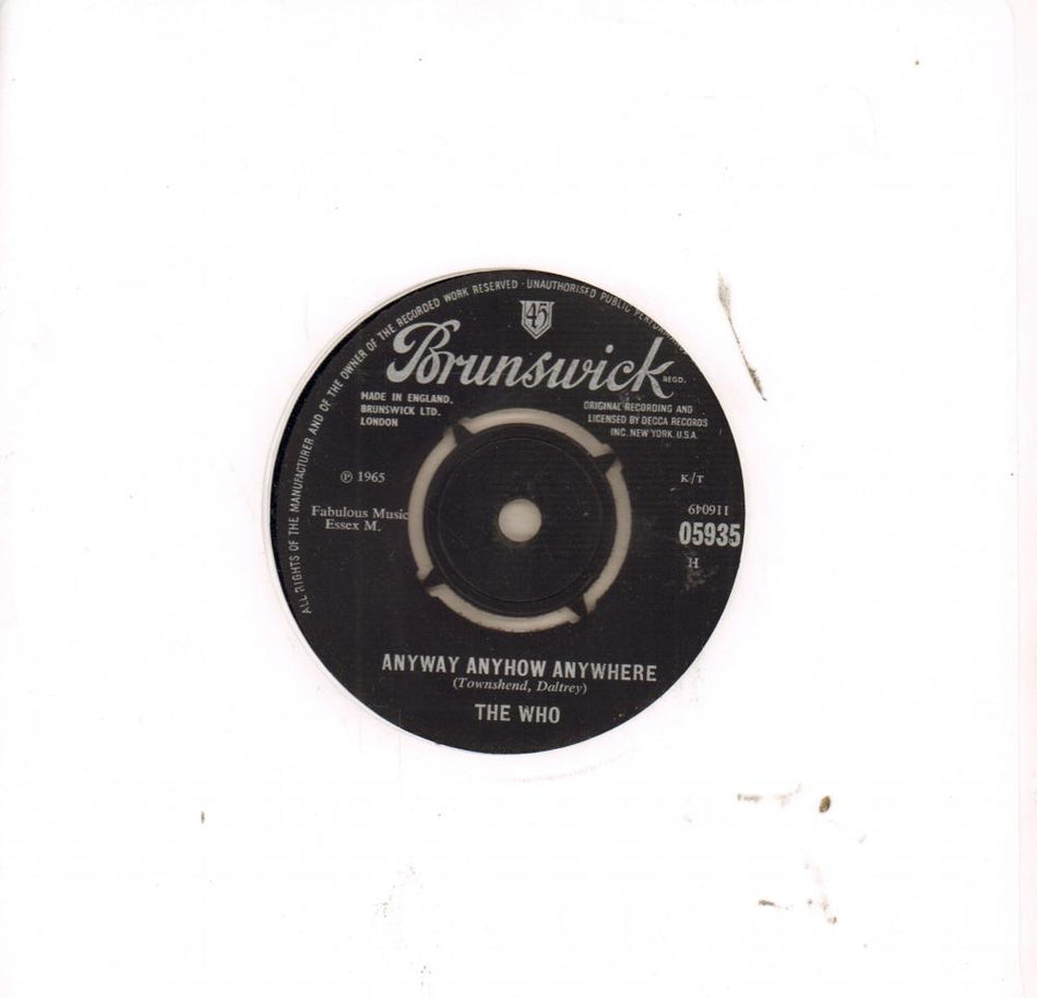 Anyway Anyhow Anywhere-Brunswick-7" Vinyl